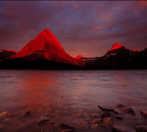Grinnell Point and Heavy Shield Mountain across Swiftcurrent Lake from the hotel - photo by Joe Dsilva