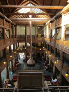 Lobby of Many Glacier Hotel, built in 1915.