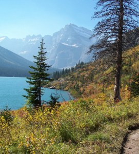 Lake Josephine and Mt. Gould where Sarabande first meets Sikimí. - NPS photo
